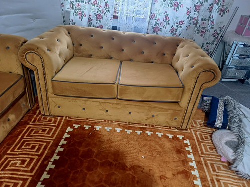 Gold velvet chesterfield - gold, 3