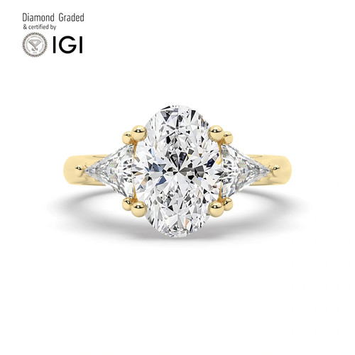 Oval diamond trilogy ring - diamond,