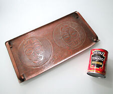 Vintage African Handmade Solid Copper Food Tea Tray Metal Face Mask Mid-century
