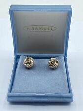 Vintage Sterling Silver Knot Stud H Samuel Boxed Earrings (J1233)