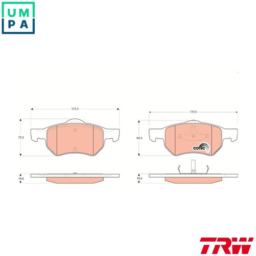 Brake pad set disc - brake,