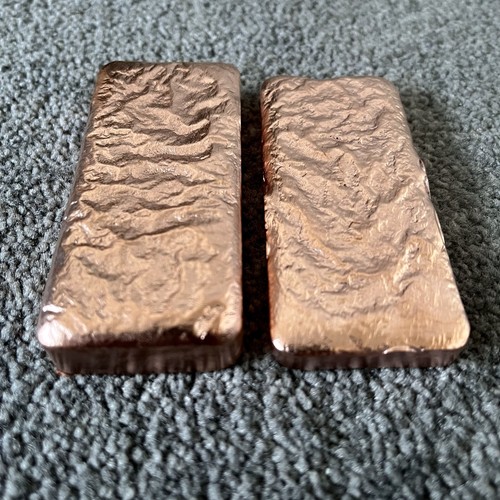 Hand poured copper ingot - hand,