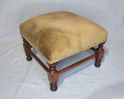 Vintage small footstool oak - vintage,