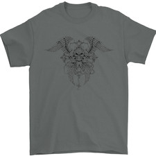 Cross Skull Wings Gothic Biker