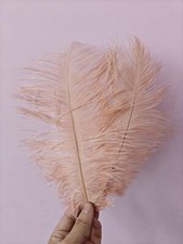 peach nude ostrich feather hair clip fascinator fancy dress costume dance party