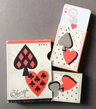 Vintage double deck of Obergs playing cards date stamp 1946