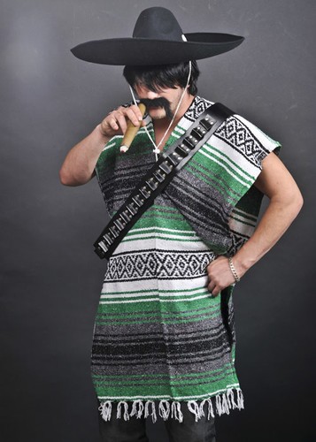 Green mexican gringo poncho - mexican,