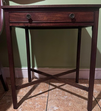 Antique Edwardian 1900 Mahogany Single Drawer Side Table 