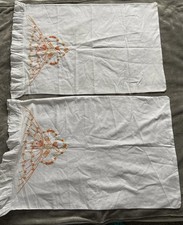 Pair of White Embroidered