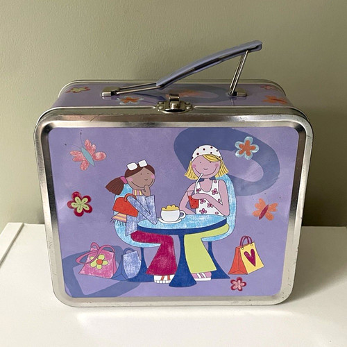 Girls purple metal lunch box - purple,