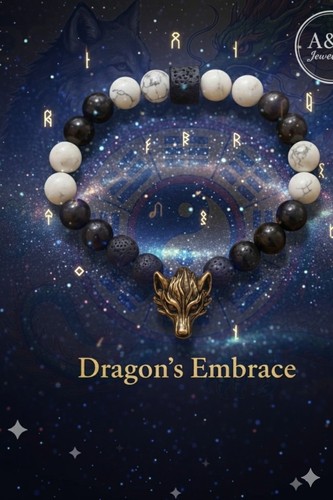 Men dragon bracelet lava - men's,