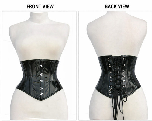 Black pvc corset women plus - black,