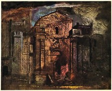 Seaton Delaval Central Block John Piper antique print 11 x 14 mount SUPERB