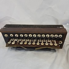 1900 24 Key Flutina Concertina Accordion Button Box Wooden Instrument Plays