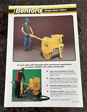 Benford Single Dum Rollers Leaflet.. 1990s Construction  Digger Roadworks