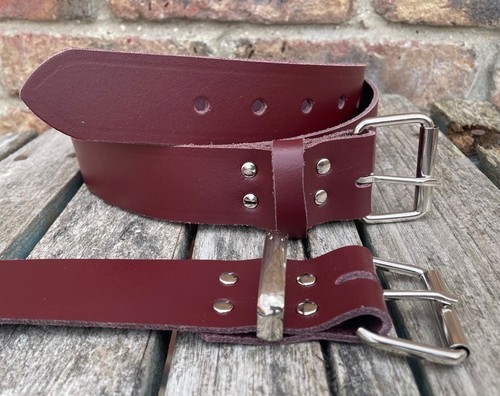Oxblood real leather belt - real,