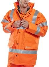 Bseen 4-In-1 Hi Viz Traffic Jacket & Bodywarmer - Orange, M