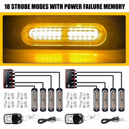 8pcs amber led 18 - amber,