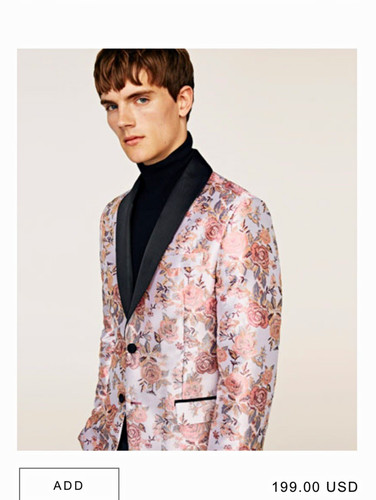Zara man pink black jacquard - pink/black,