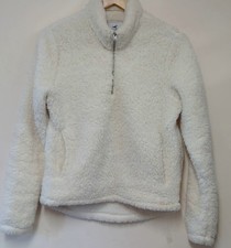 Very fluffy Hollister White half zip jumper size XS - CG T21