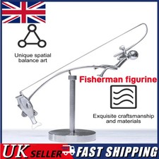 Kinetic Fishing Sculpture, The Fisherman Balancing, Balance Art for Your Space✨