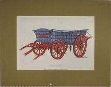 Original Old Antique Print