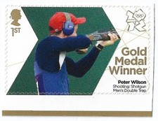 GB 2012 London Olympics Gold Medal Winners Peter Wilson 1st Class stamp SG 3345