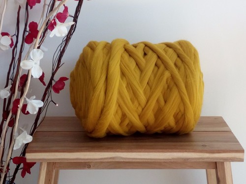 Curry yellow merino wool tops - curry, yellow*merino
