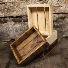 Reclaimed Wood Rustic Crate Storage Box