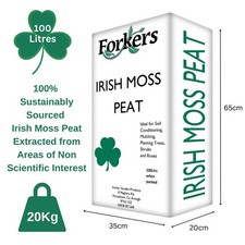 Irish Moss Peat 100L Bag | 100% Natural Organic Soil Improver Compost Mulch