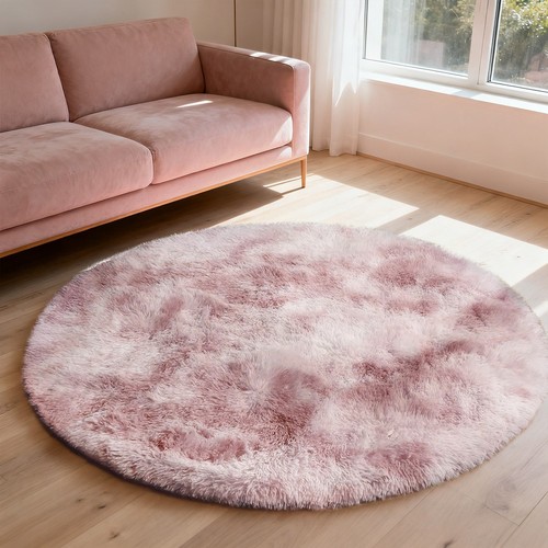 Round fluffy rugs large shaggy - round,