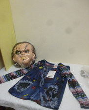 fancy dress creepy doll mask ,and outfit small 4-6 years