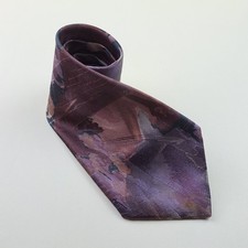 Vintage JOSÉ PISCADOR Abstract Pattern Tie Purple Shiny Polyester