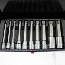 New 10 pc XZN Triple Square 12 Point Spline Star Bit Set Long Tamper Proof M4-18