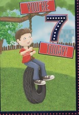 Boys 7th Birthday Card Tyre