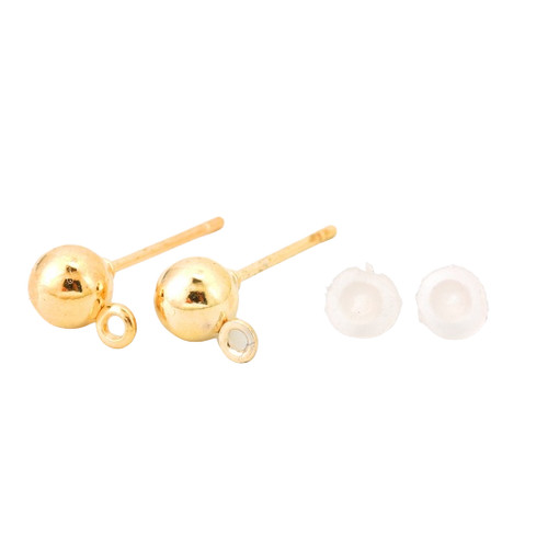 Silver gold plated post - silver/gold,