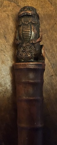 Antique japanese carved shishi - japanese,