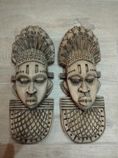 WOODEN AFRICAN FACE CARVINGS