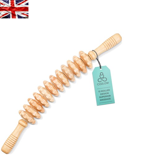 Beige wooden massage roller - massage,