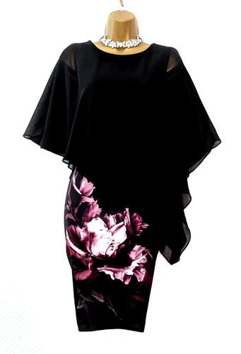 Coast black floral scuba - black,