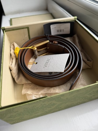 Gucci men brown leather belt - men's,