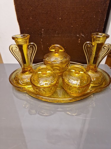Vintage bagley amber glass - bagley,