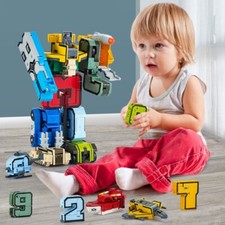 Transformer Kids Number Robots Toys Educational Learning Figures Deformation