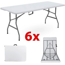 6FT CAMPING CATERING HEAVY DUTY FOLDING TABLE TRESTLE PICNIC BBQ PARTY
