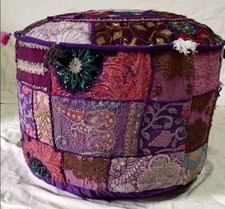 Cotton Bohemian Pouf Ottoman