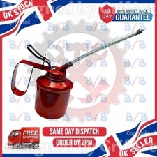 1 PINT OIL CAN GARAGE WORKSHOP THUMB PUMP ACTION LEVER OILER WITH FLEXIBLE SPOUT
