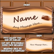 Chocolate Bar Wrapper Personalised fits Galaxy Balloons Birthday Christmas Xmas
