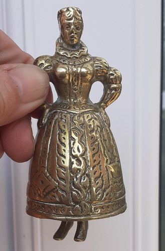 Vtg brass bell elizabethan - brass,