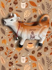 Vintage Novelty Ceramic Jersey Cow Cream Milk Jug Milk Maid Motif Cottagecore