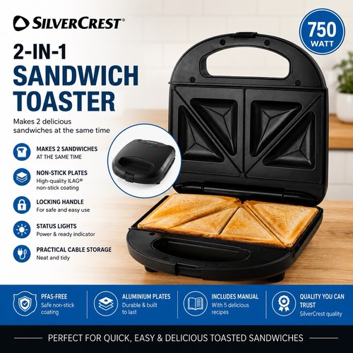Silvercrest 1 sandwich - silvercrest, 2-in-1